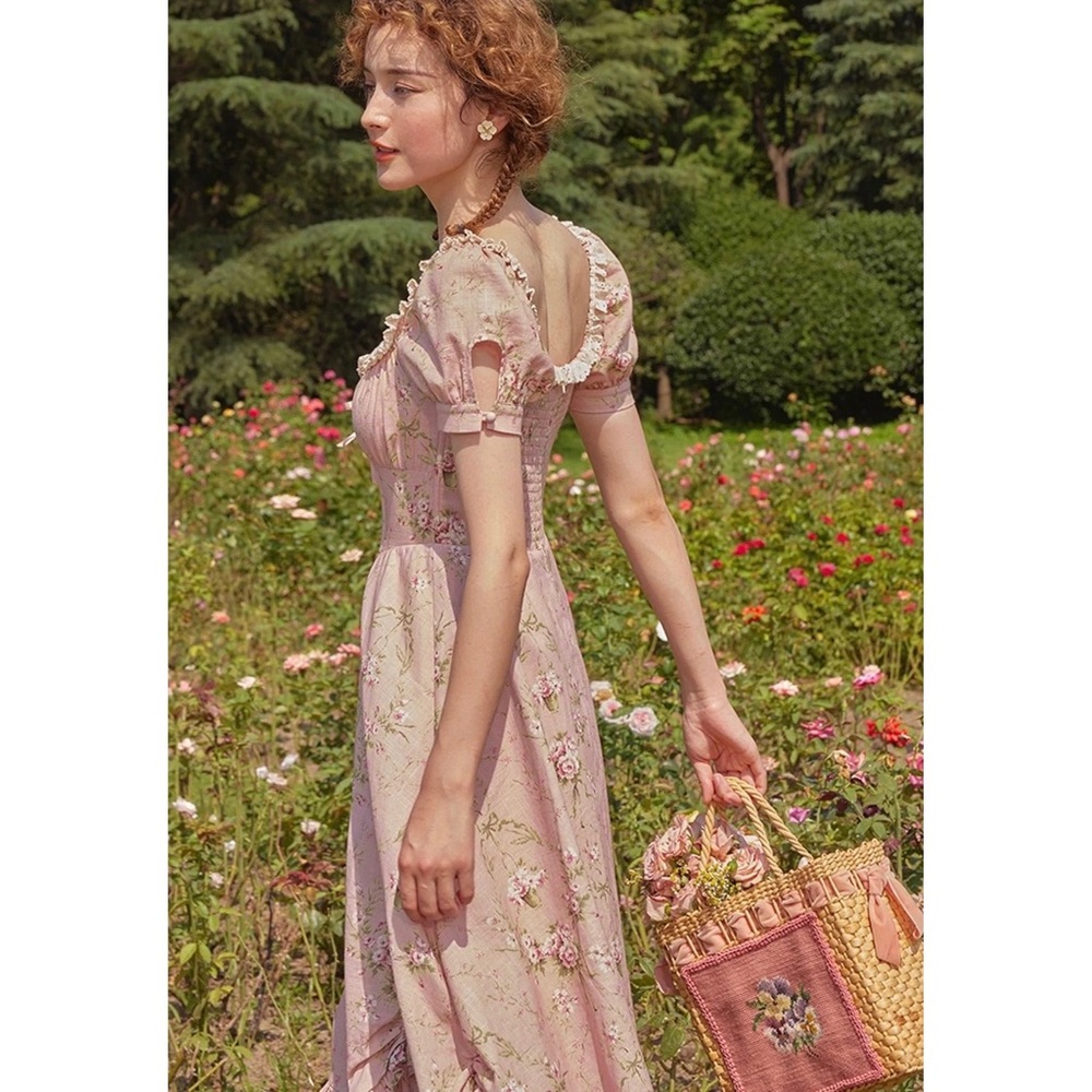 Lacemade Pink Floral Midi Dress - Picture 4 of 16